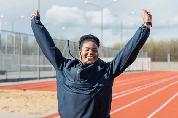 athlete celebrating victory